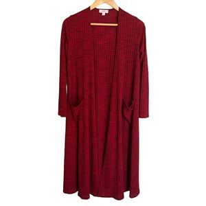 LuLaRoe Sarah Cardigan Duster Red Size Small